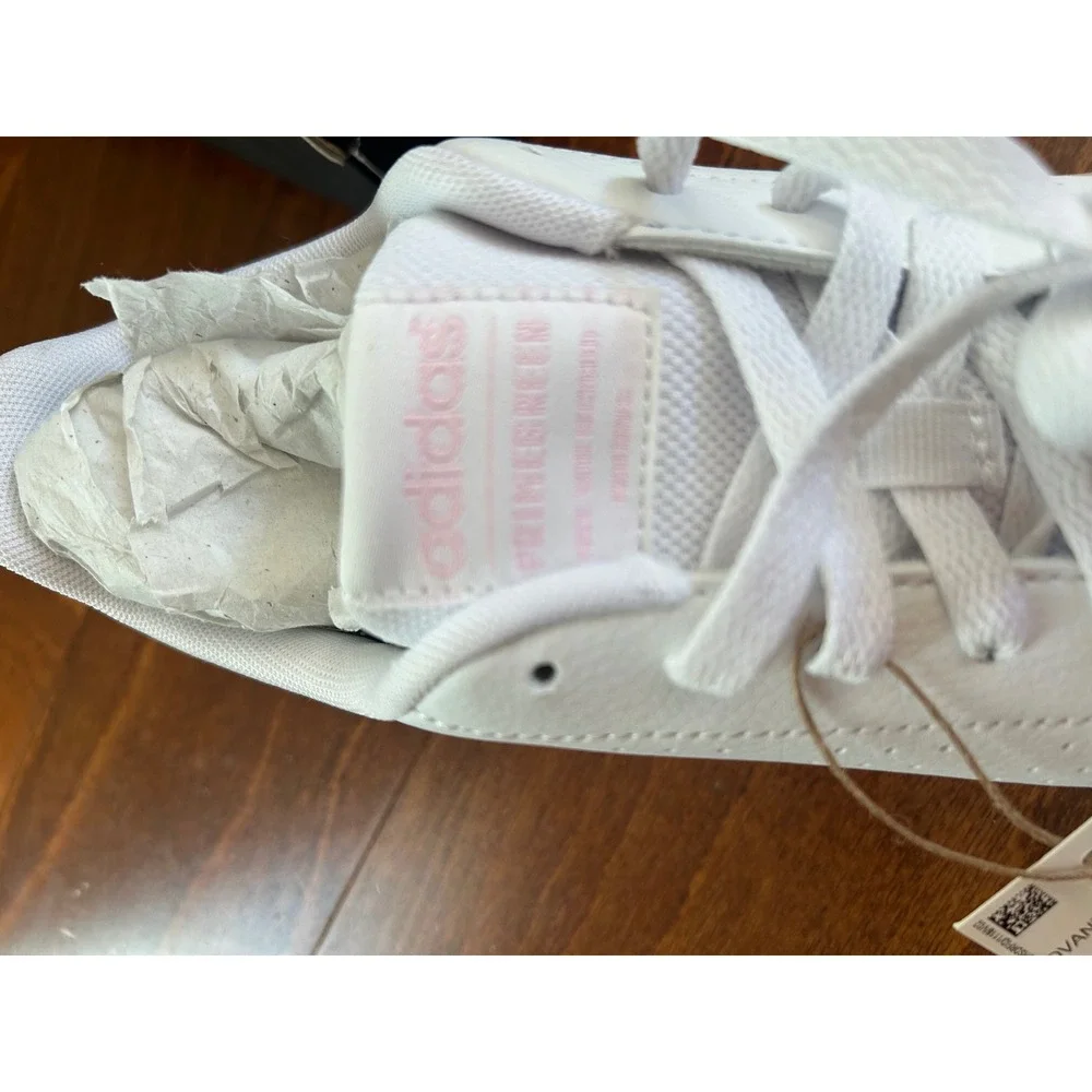 Adidas Advantage Eco Womens‎ Sneakers White Pink FY6032 Size 9.5 M NEW